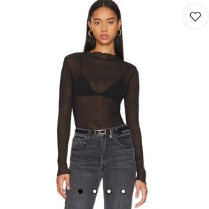 Sndys / Molly king sheer mock neck Marseilles top